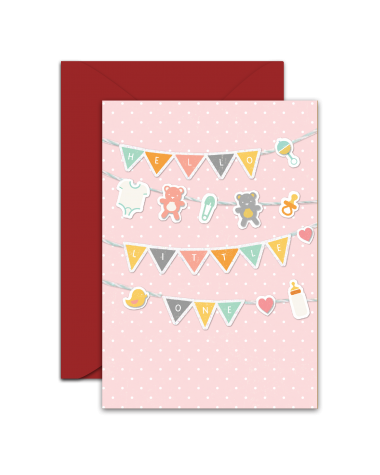 Greeting Card - GC2916-HAL057 - HELLO LITTLE ONE